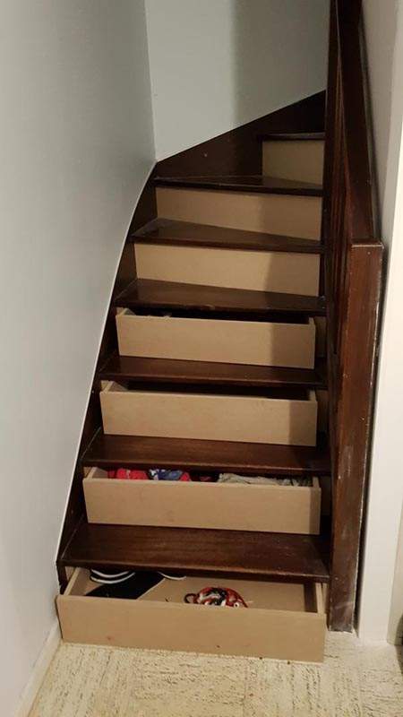 Aménagement en hêtre sous escalier à Boissy l’Aillerie