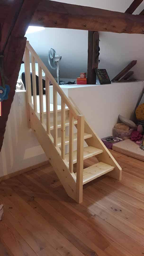 Escalier bois avec garde corps a Bo 2a78