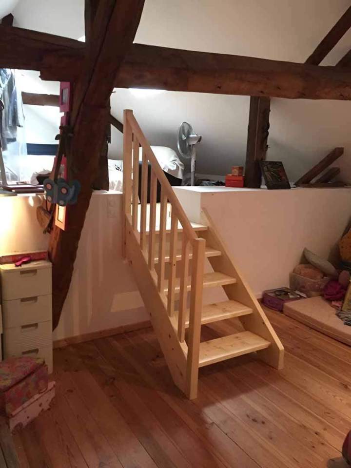 Escalier bois sur mesure pour inter 1d23